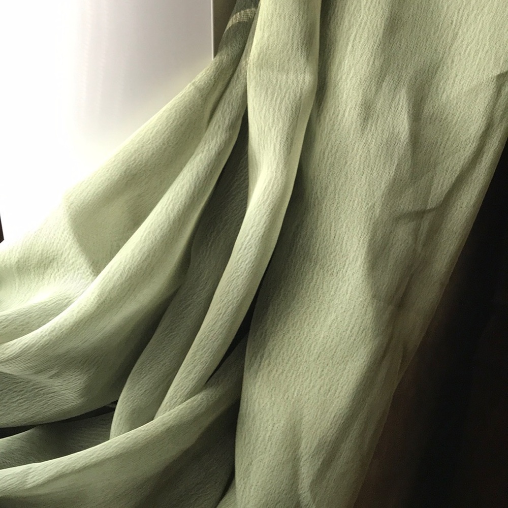 Beautiful green cascade window scarf